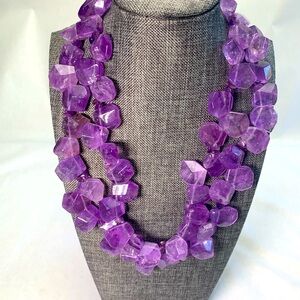 Kate McKinnon Amethyst and Sterling Double Strand Necklace
